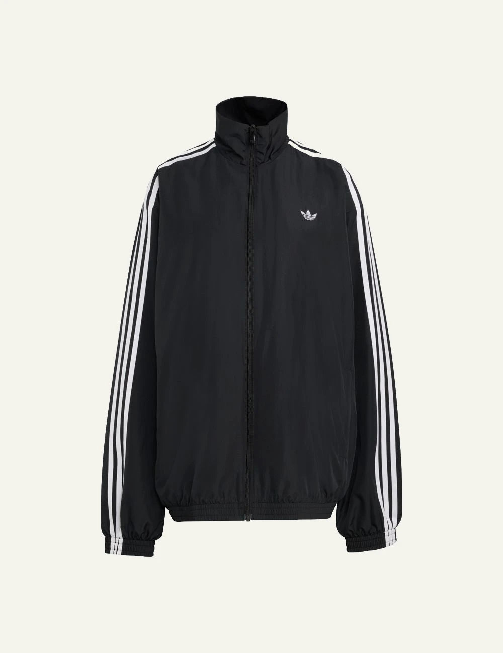 Adidas Originals KD2894 track jacket black white 3 stripes front view