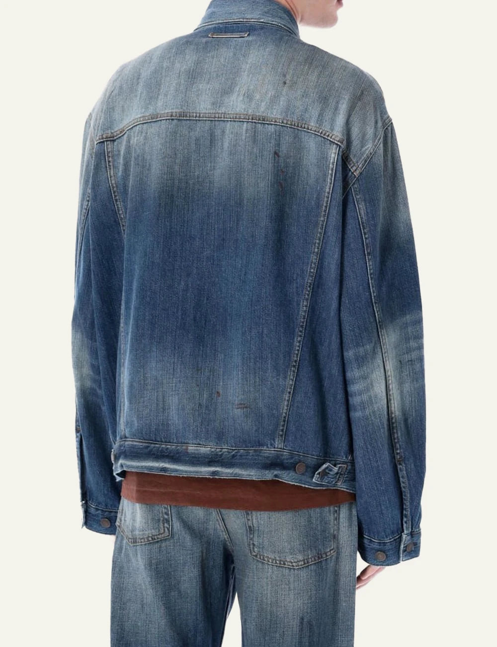 Acne Studios denim jacket blue back look
