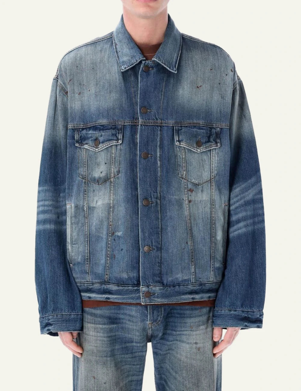 Acne Studios denim jacket blue front look