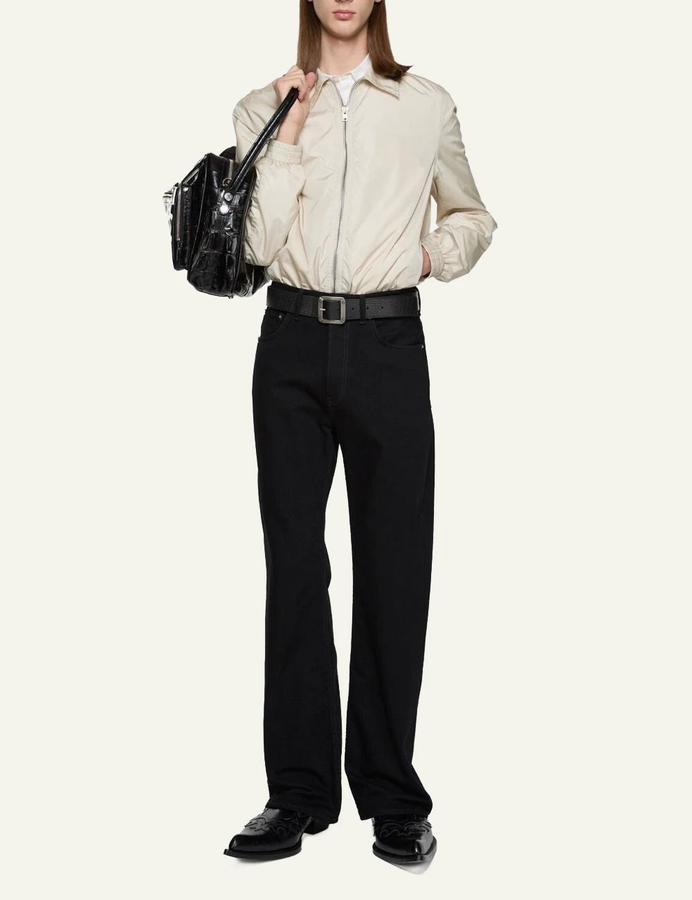 Acne Studios jacket light taupe full body look