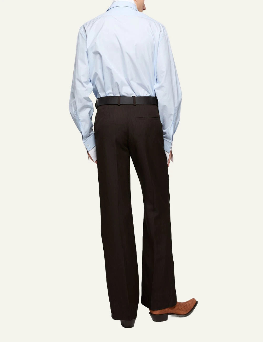 Acne Studios men's light blue and white organic cotton poplin shirt back