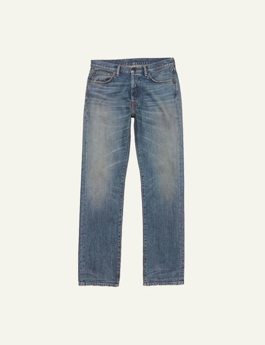 Acne Studios Men’s Mid Blue Vintage Wash Straight Leg Jeans