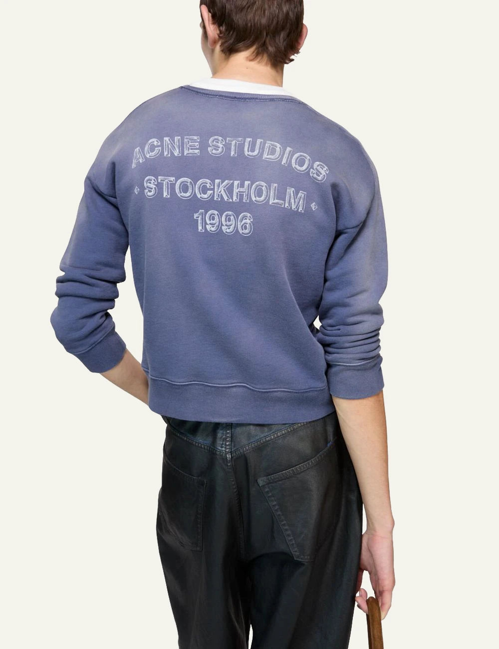 ACNE STUDIOS SPRAYED LOGO SWEATSHIRT NAVY