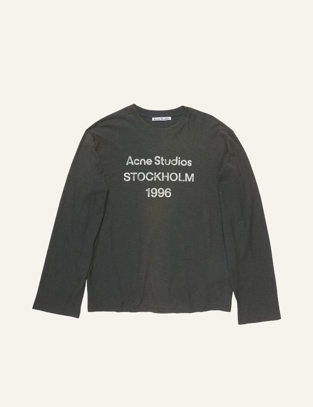 Acne Studios unisex dark grey organic cotton long-sleeve T-shirt with 1996 logo
