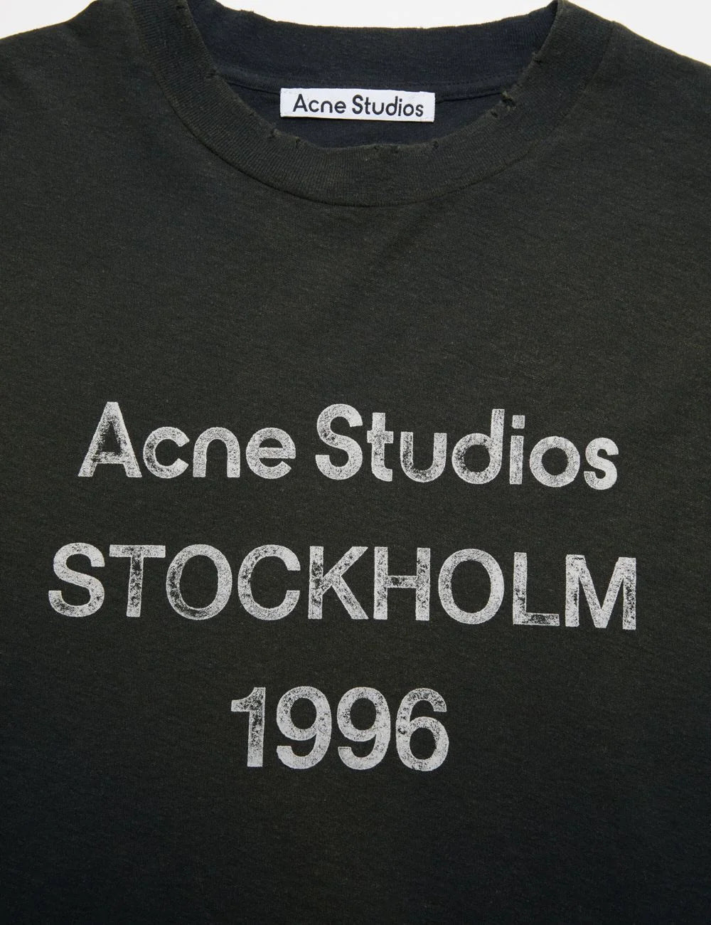 Acne Studios unisex dark grey organic cotton long-sleeve T-shirt with 1996 logo detail