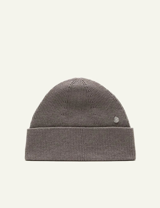 Acne Studios unisex grey brown merino wool ribbed knit beanie