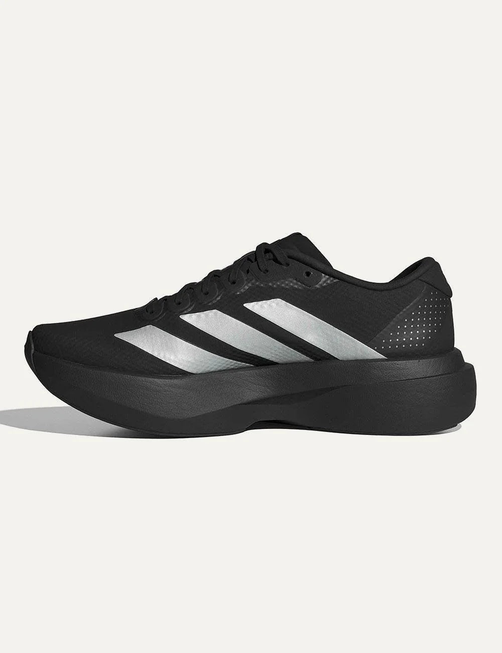 Adidas Adizero Evo SL sneaker black me silver stripes profile view