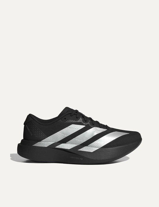 Adidas Adizero Evo SL sneaker black me silver stripes side view