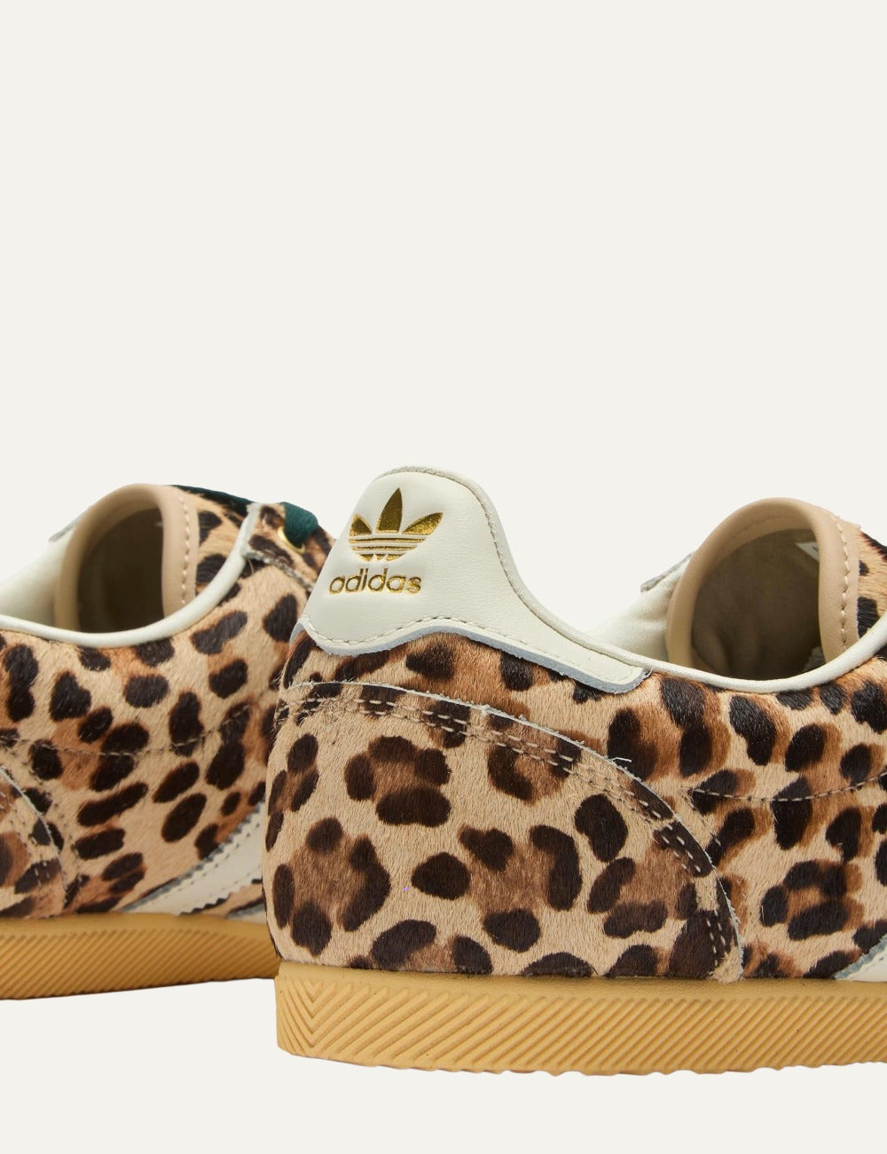 adidas Japan leopard sneakers back view gold trefoil logo
