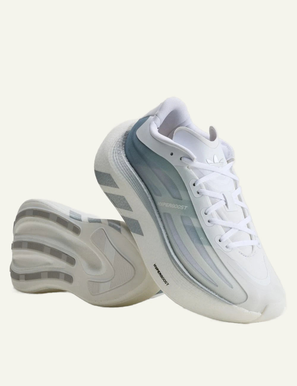 Men's adidas Originals Hyperboost EPHR LT sneakers in white, light grey and silver profile