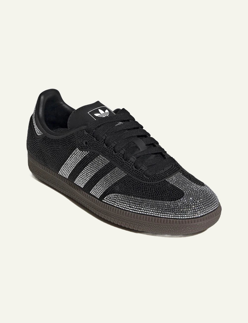 adidas Samba OG sneaker black angled view crystals