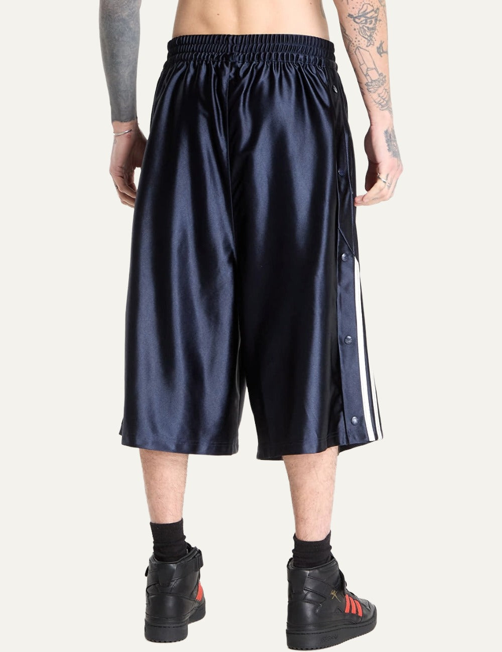 adidas Originals x Willy Chavarria men satin pants back view athletic streetwear