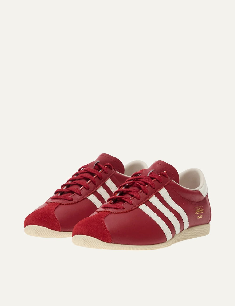 adidas Paris red sneakers λεπτομέρεια suede toe