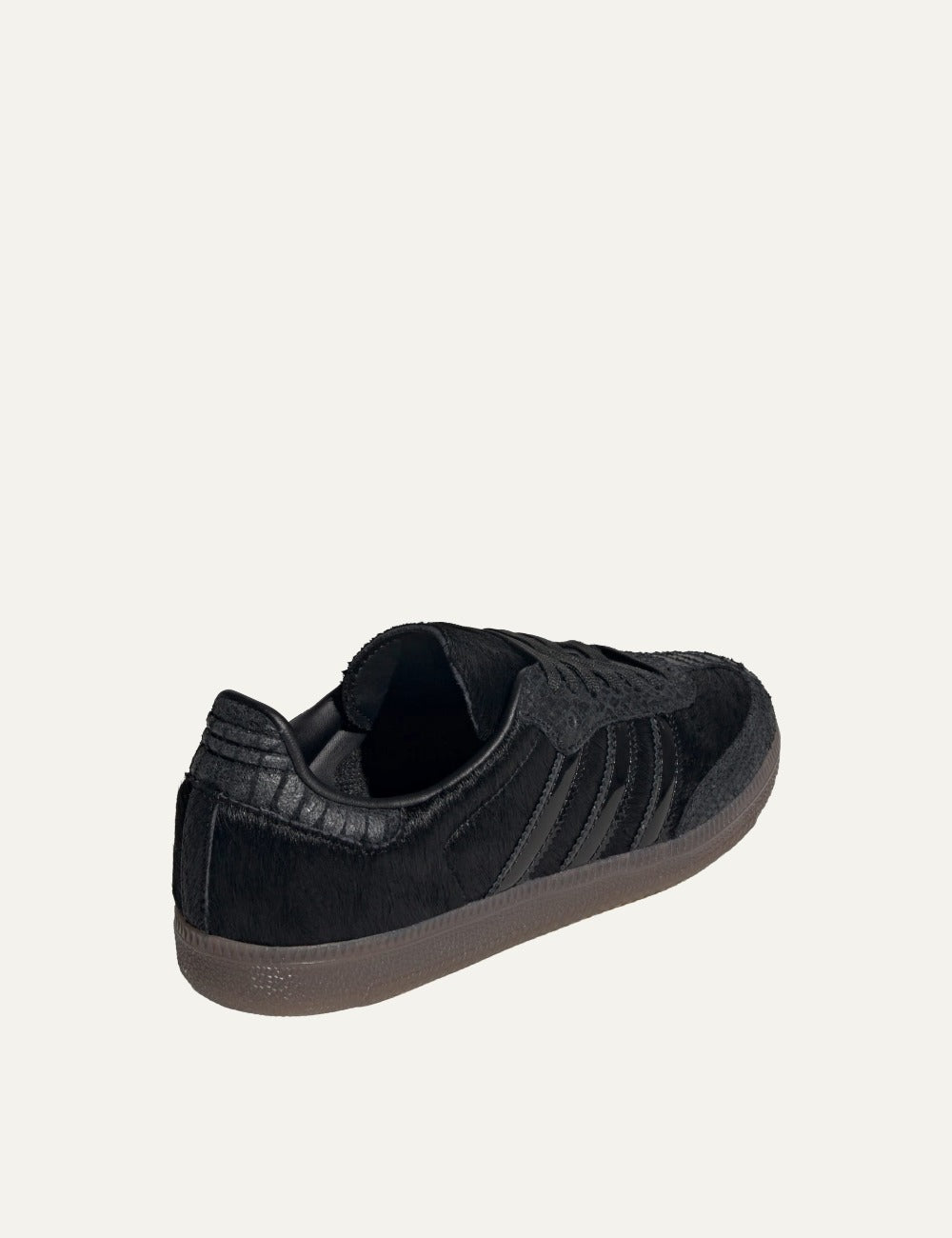 adidas Samba OG black pony hair sneakers back view
