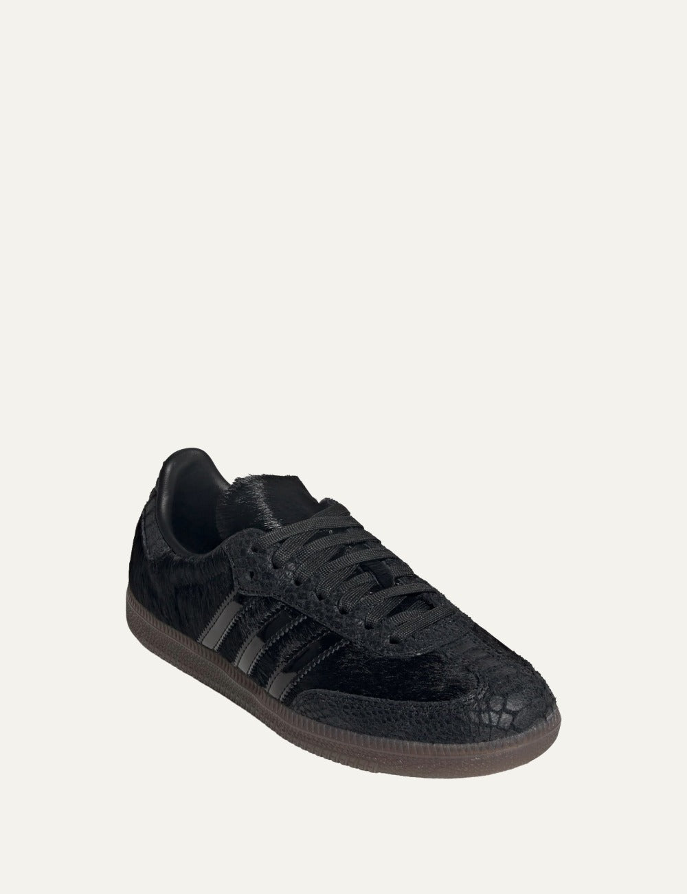 adidas Samba OG black pony hair sneakers front angle