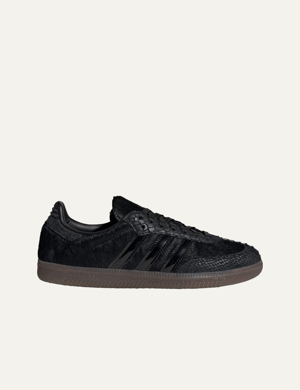 adidas Samba OG black pony hair sneakers side view