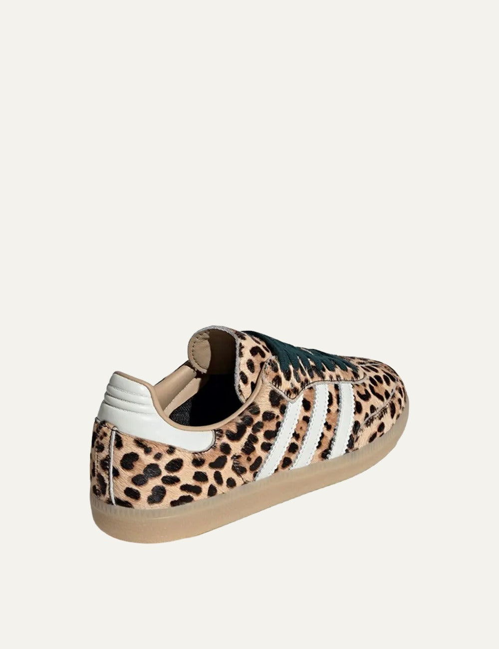 adidas Samba OG Leopard Magic Beige side view animal print sneakers με λευκές ρίγες