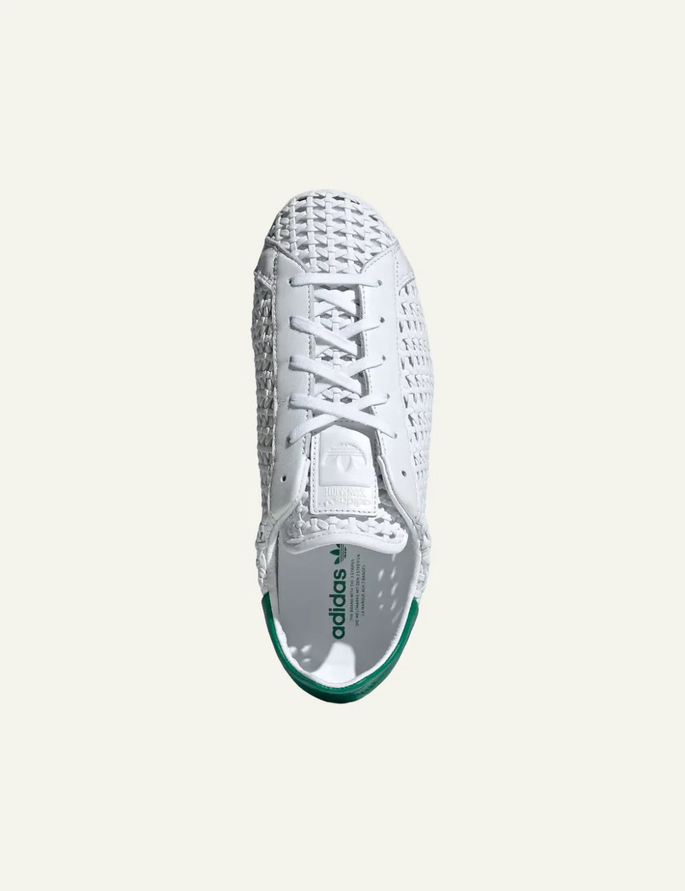 adidas stan smith basketweave white green top