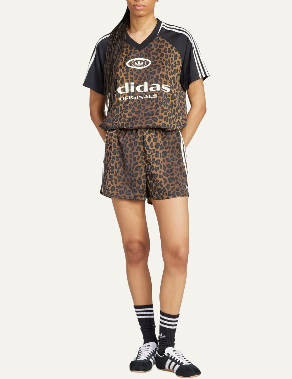 Adidas Originals animal print shorts full body styling look KA2673