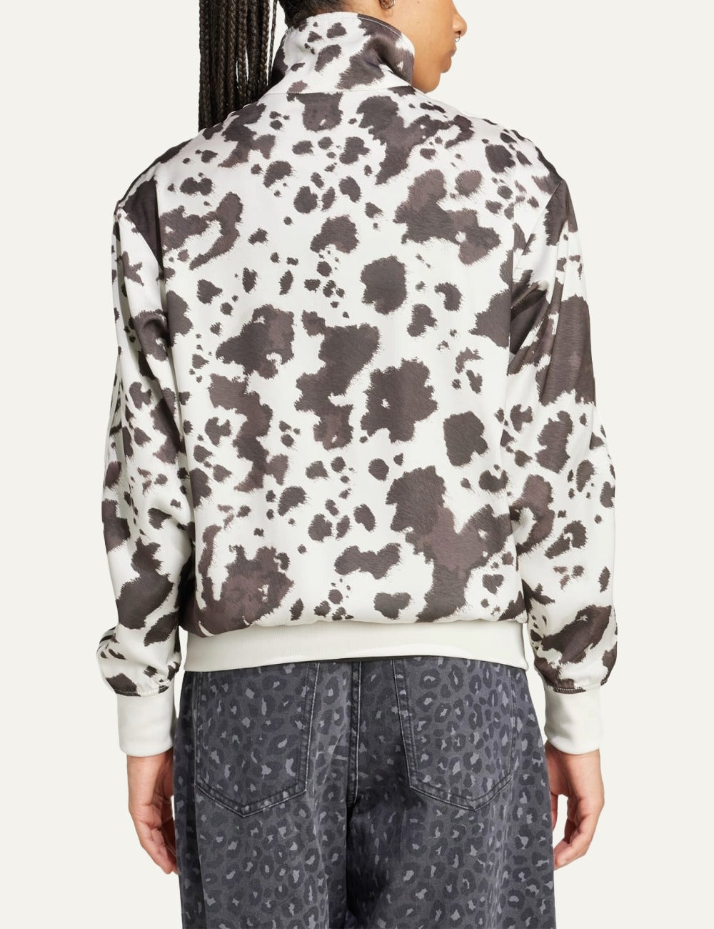 adidas Originals animal print track top back view on model