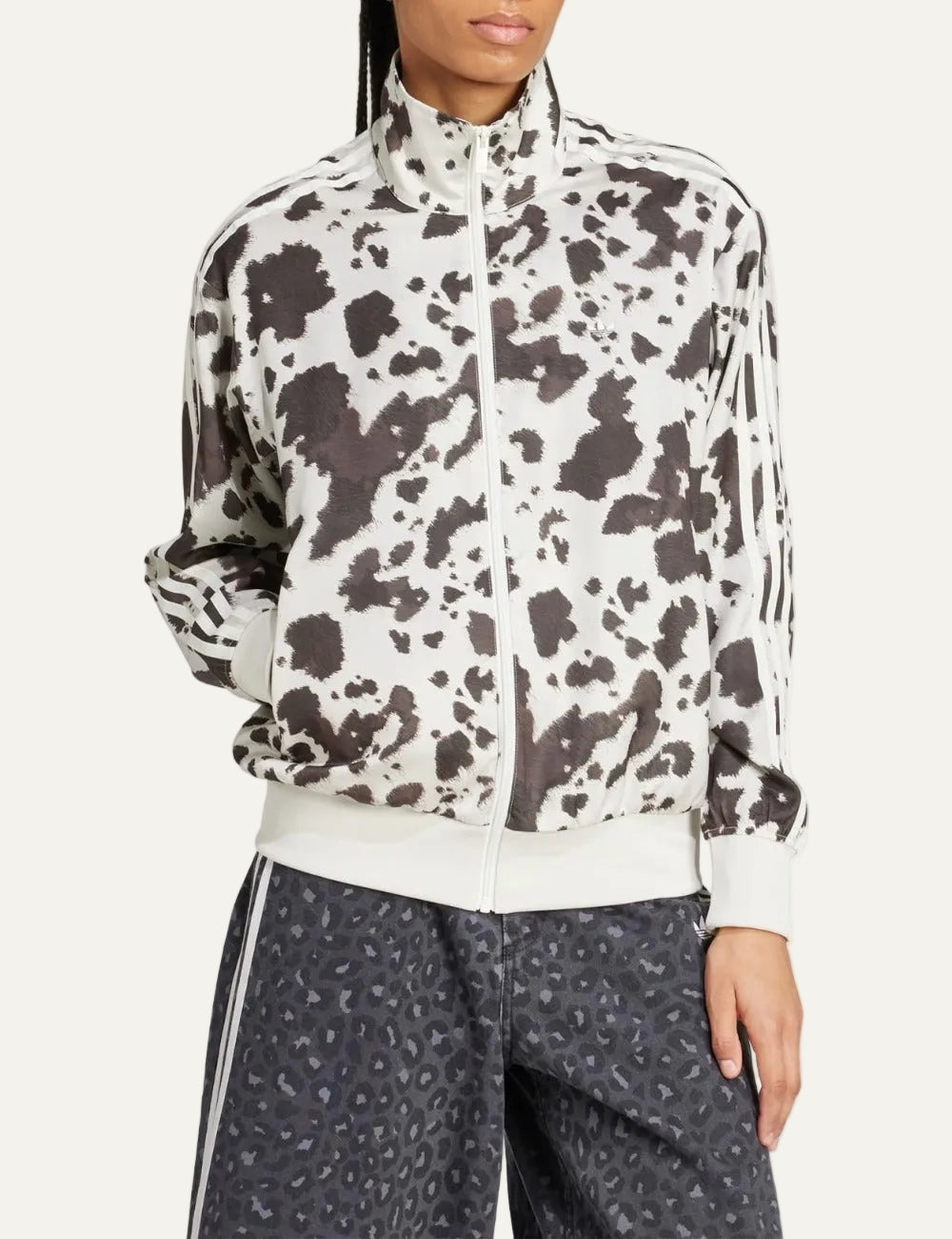 adidas Originals animal print track jacket full body look