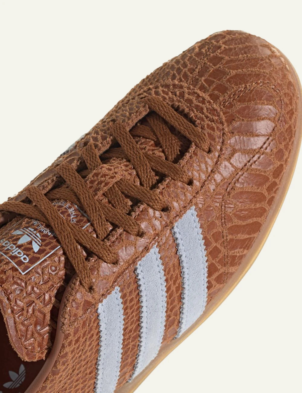 Adidas Gazelle Lo Pro sneakers brown textured leather front view