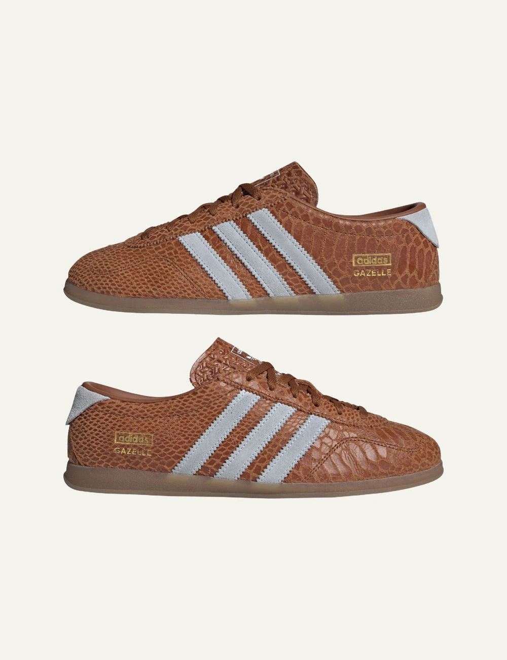 Adidas Gazelle Lo Pro sneakers brown textured leather detail view