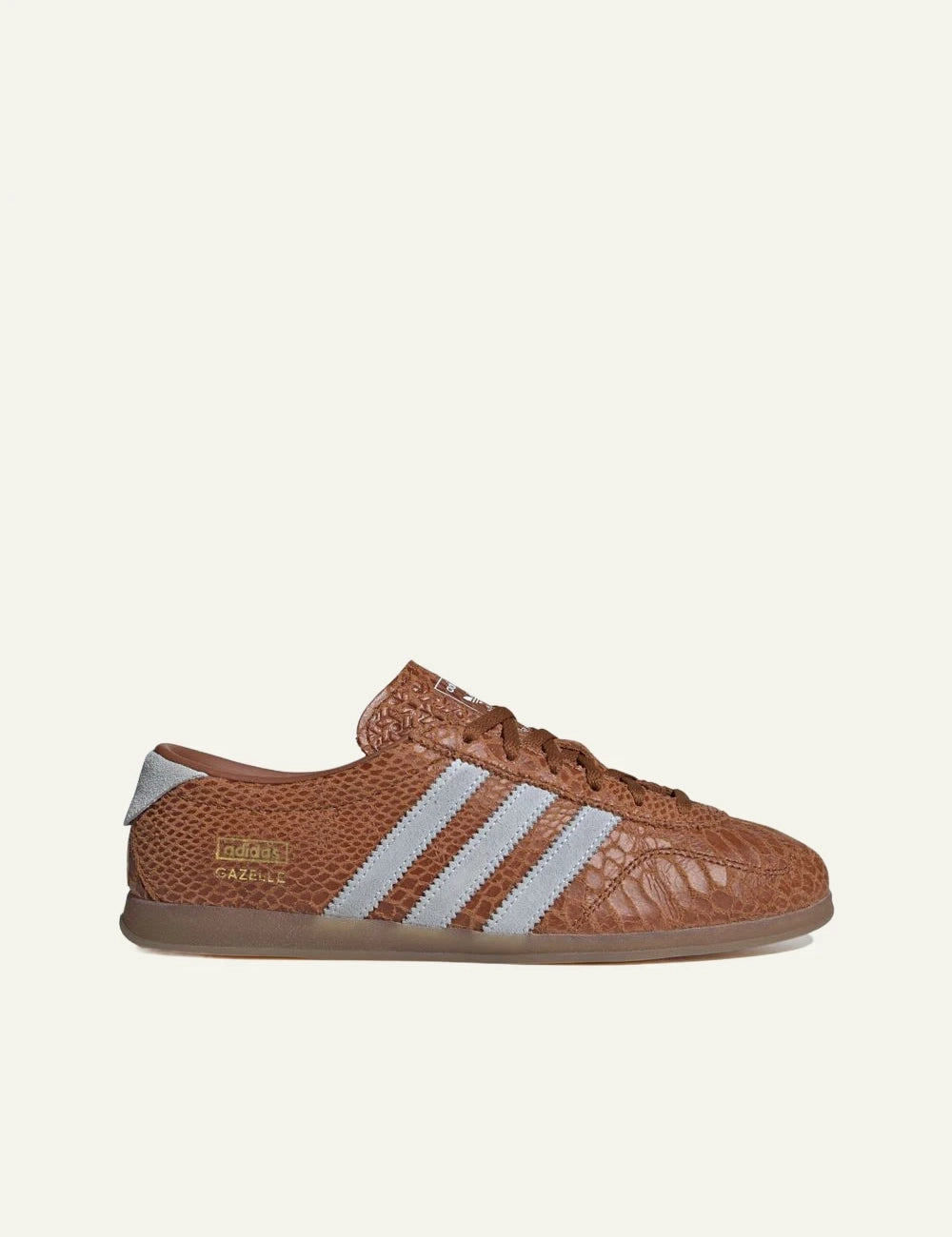 Adidas Gazelle Lo Pro sneakers brown textured leather side view