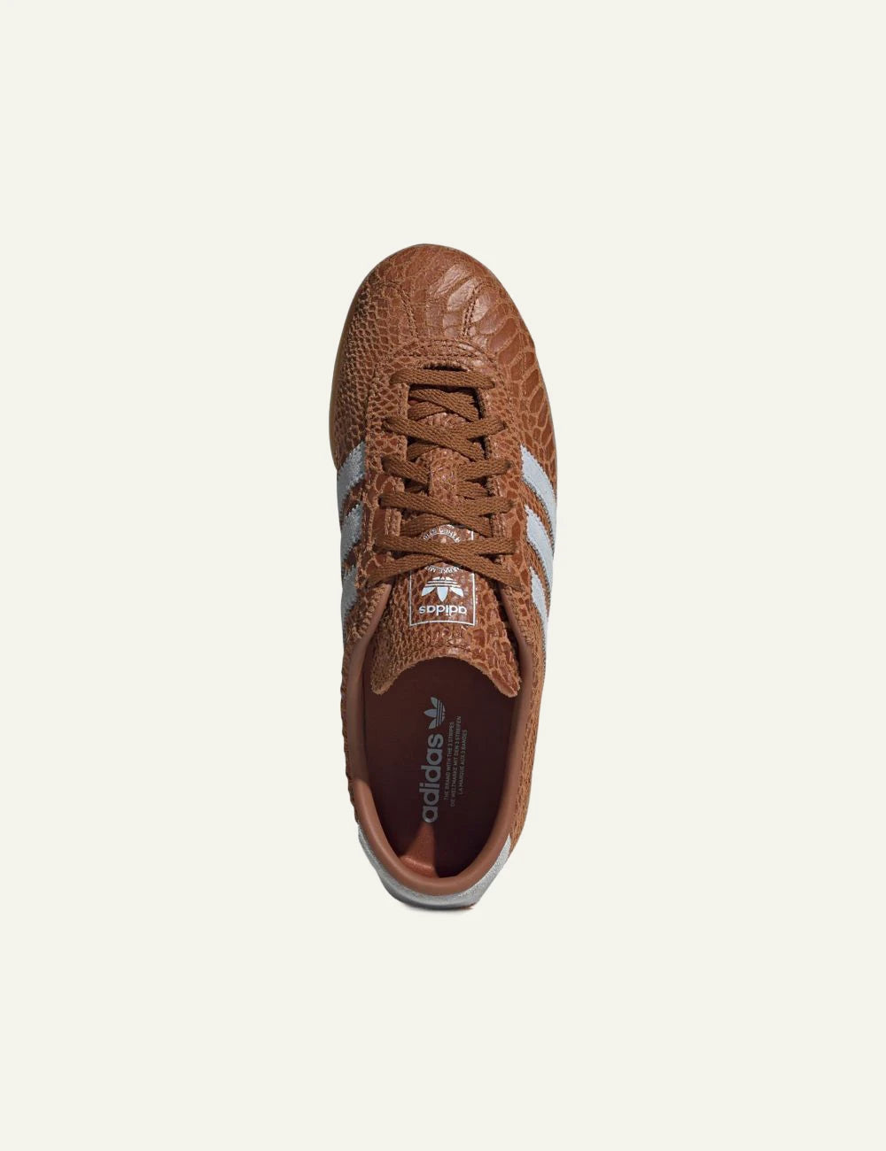 Adidas Gazelle Lo Pro sneakers brown textured leather top view