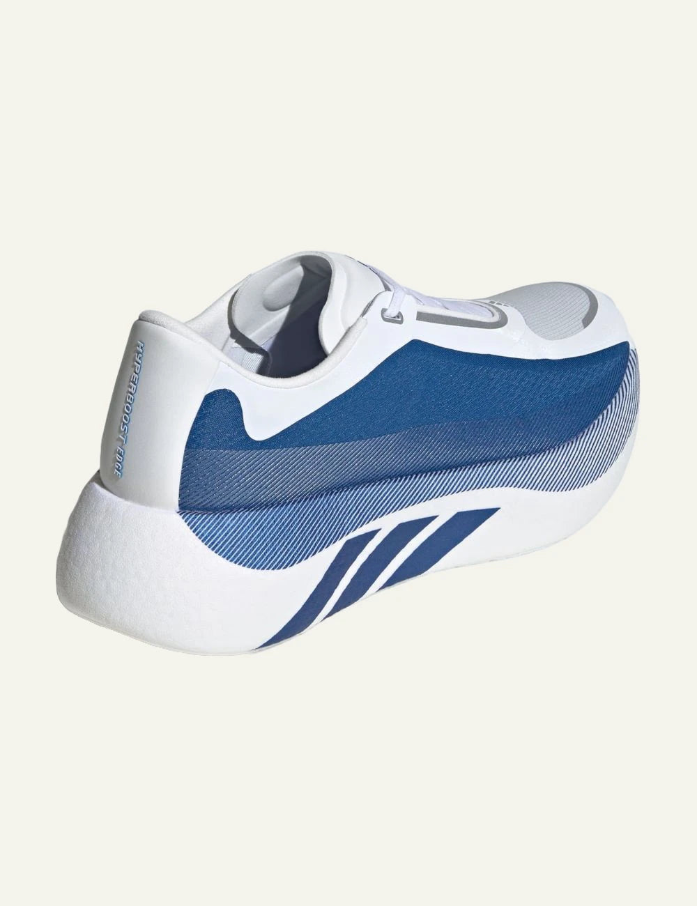 adidas Hyperboost Edge running shoes white blue back view