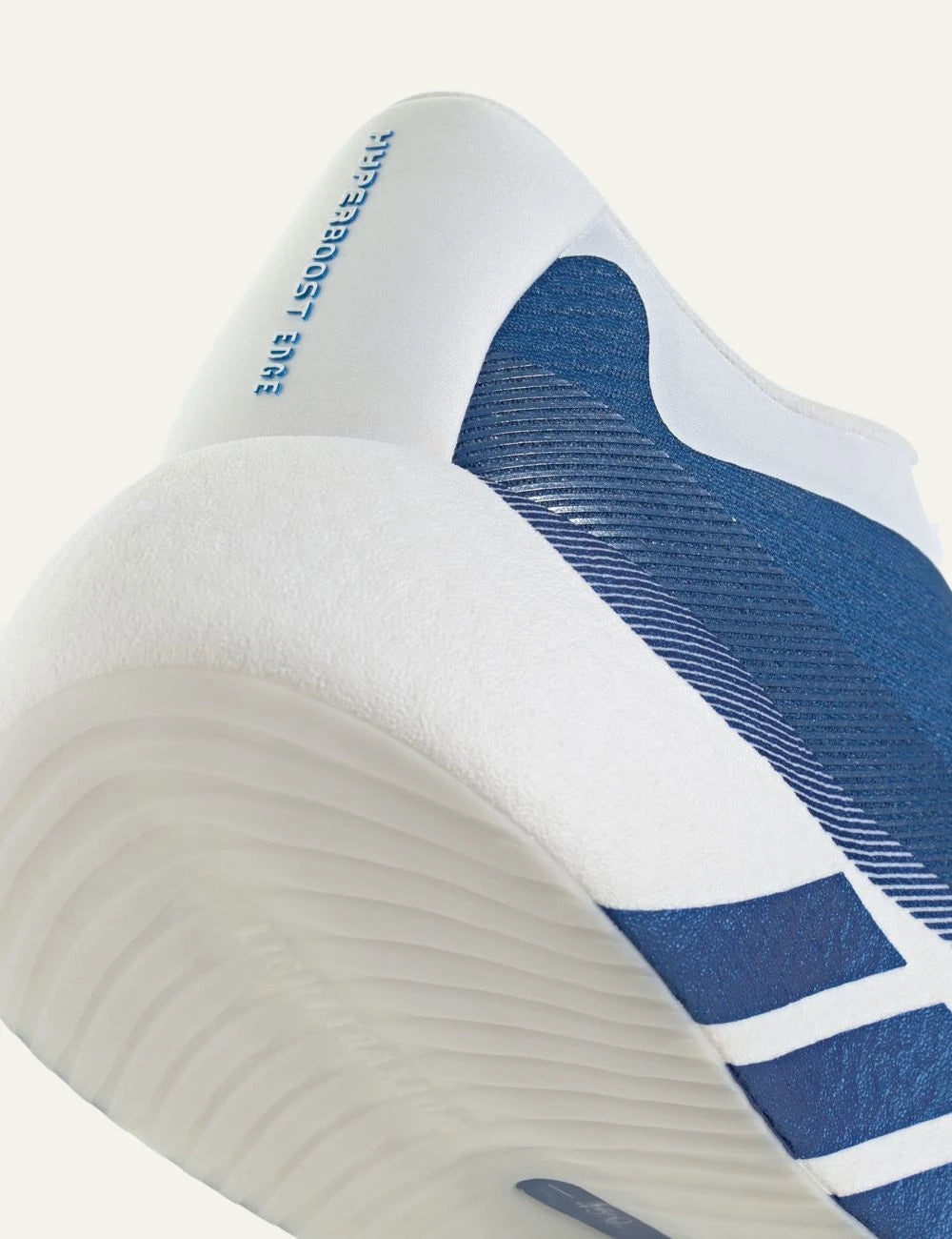 adidas Hyperboost Edge running shoes white blue back detail view