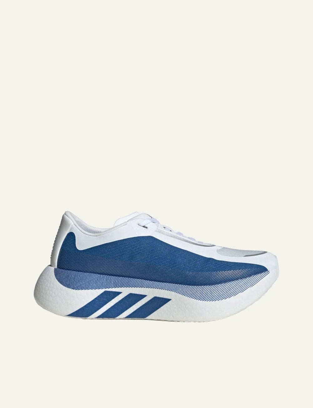 adidas Hyperboost Edge running shoes white blue side view
