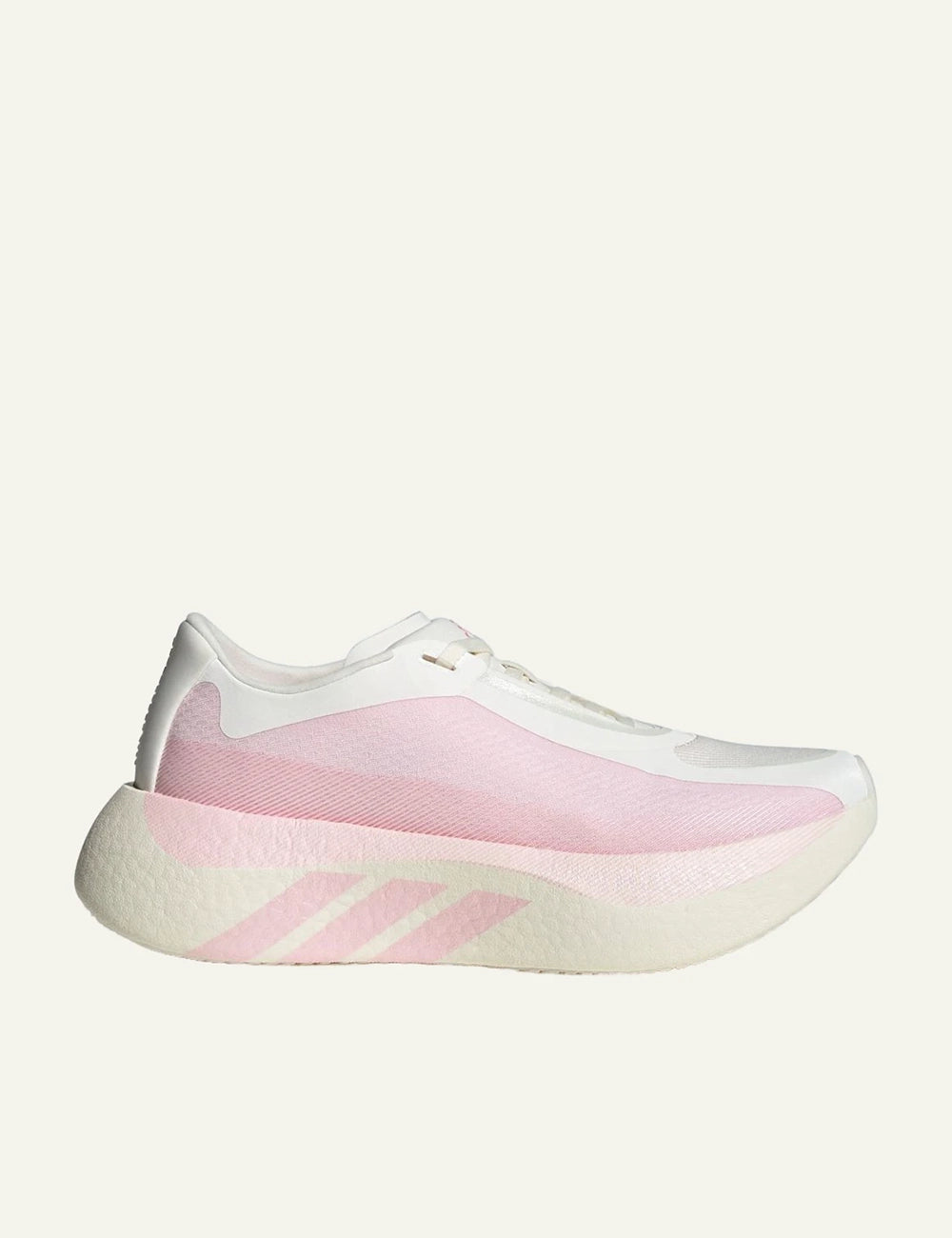 adidas Hyperboost Edge running shoes white pink side view