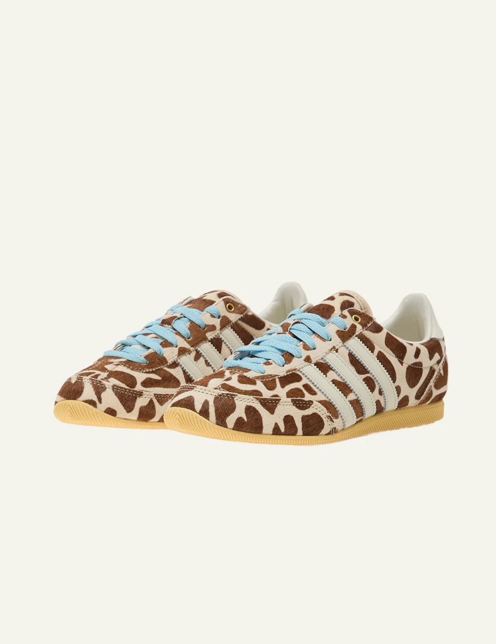 Adidas Japan W pony hair animal print sneakers me galazia laces angled front view