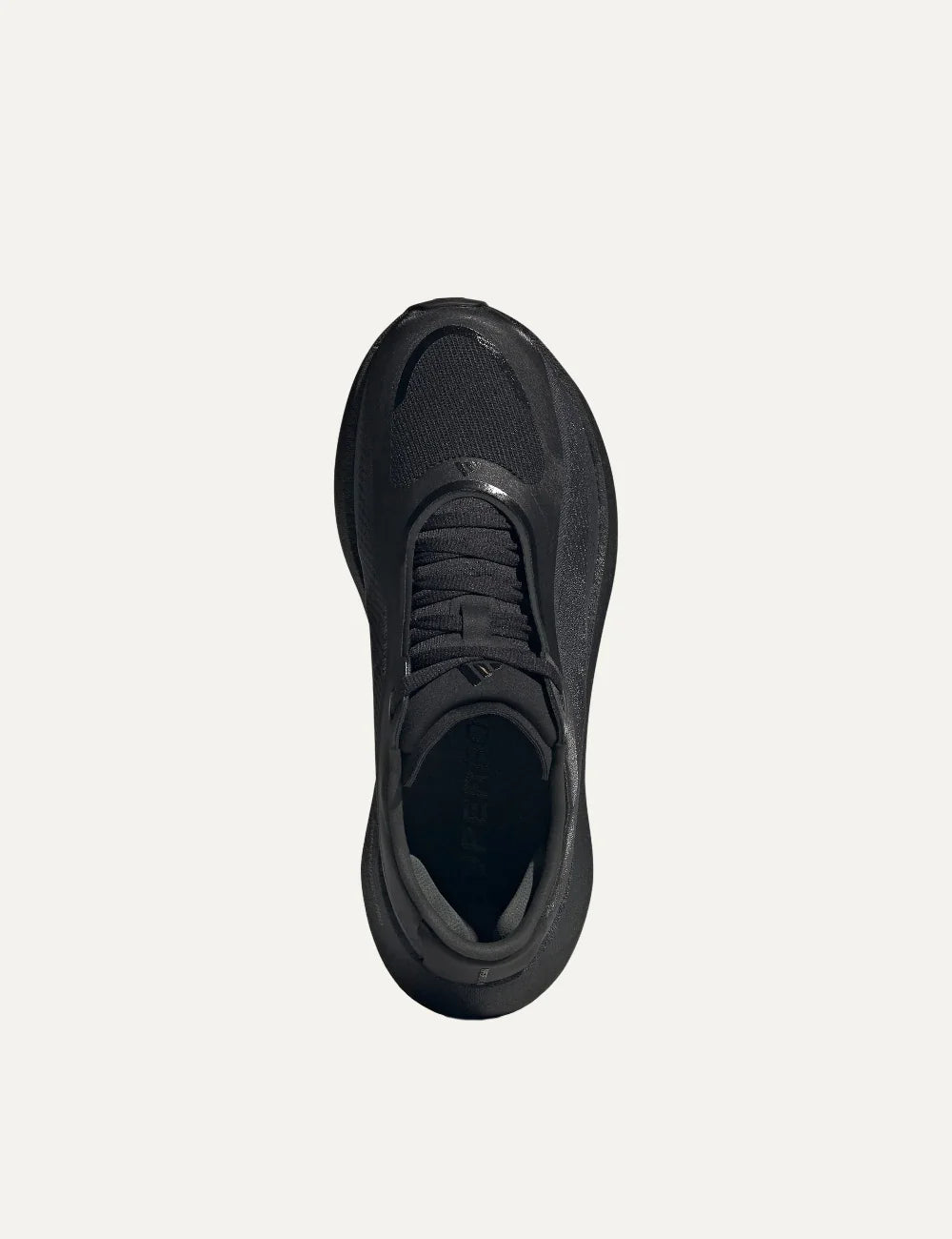 Adidas Originals Hyperboost Edge black running shoes with lace-up fastening, textile upper, chunky cushioned sole and tonal three-stripe branding top
