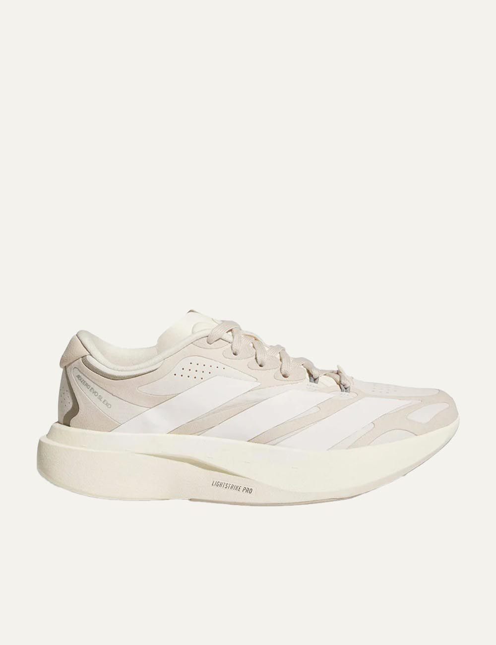 adidas Originals Adizero Evo SL EXO running shoes in off white with beige details