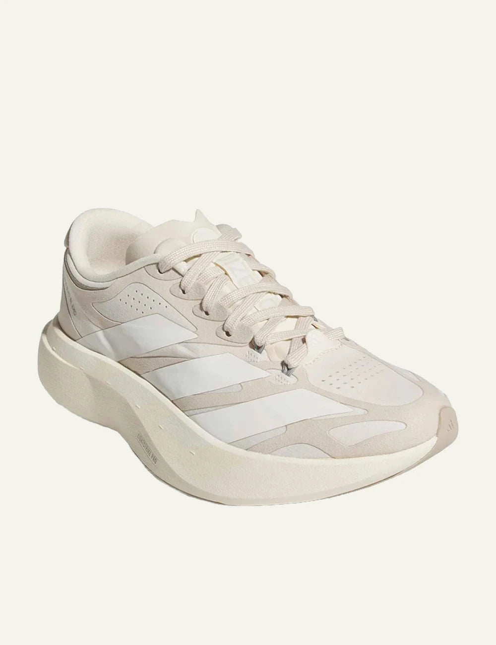 adidas Originals Adizero Evo SL EXO running shoes in off white with beige profile