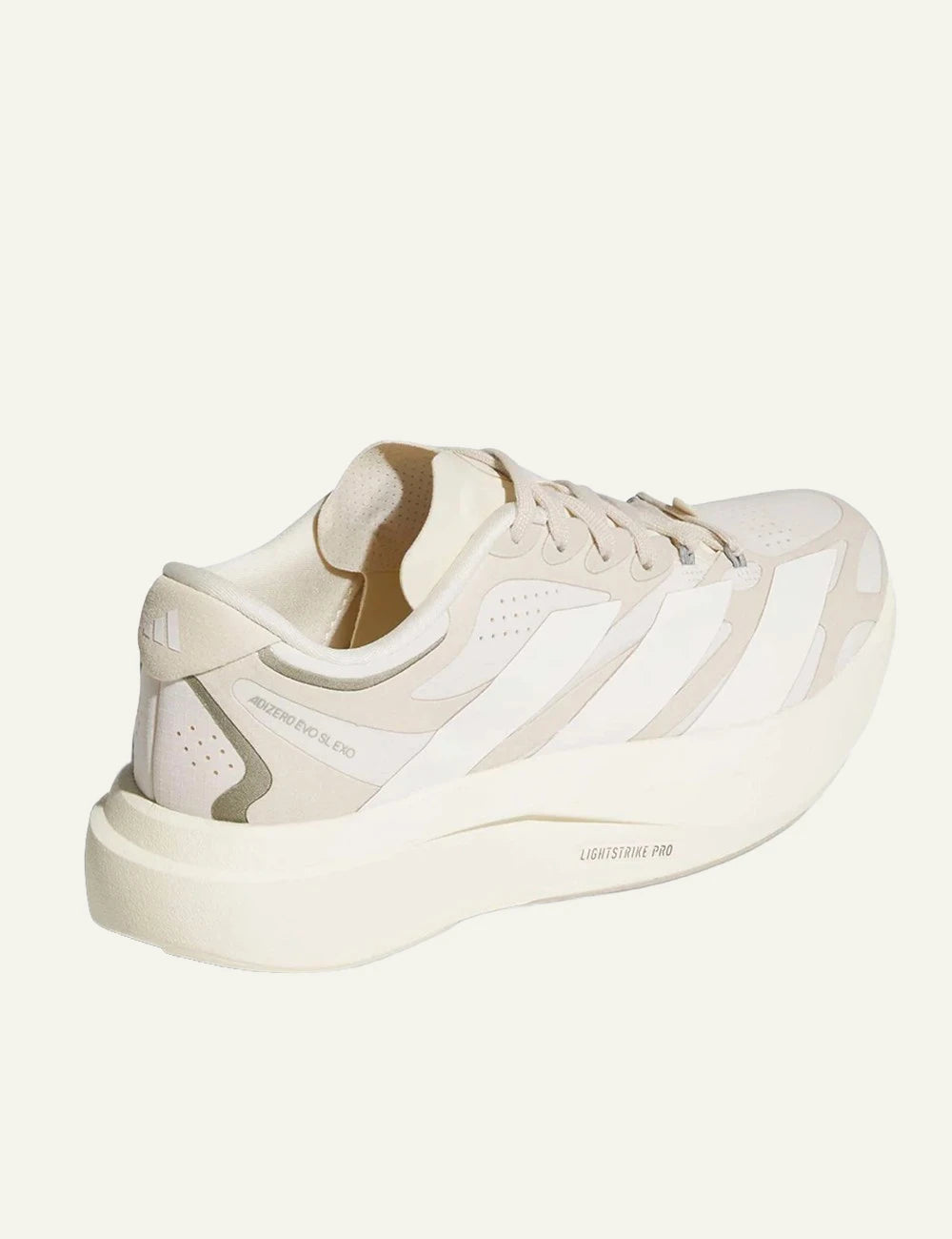 adidas Originals Adizero Evo SL EXO running shoes in off white with beige back