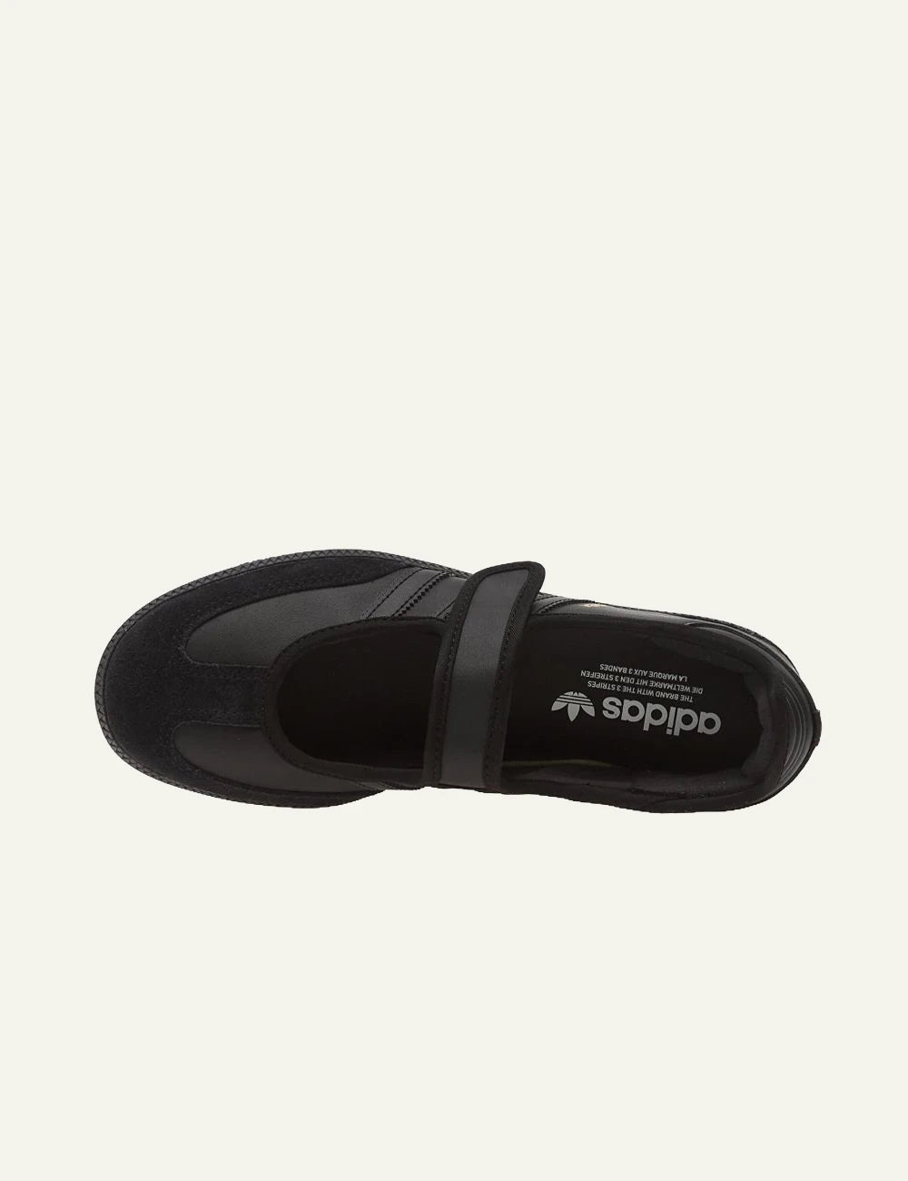Adidas Originals black leather and suede slip on sneakers top