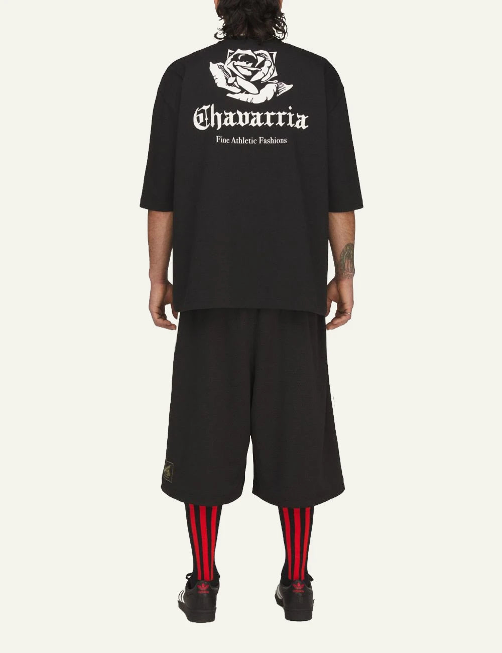 adidas Originals Chavarria logo t-shirt black oversized back view