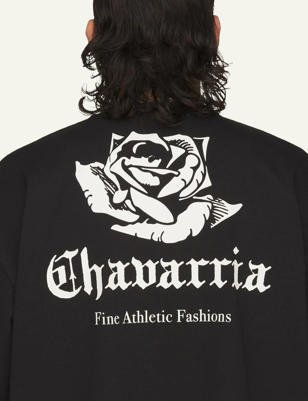 adidas Originals Chavarria logo t-shirt black oversized front detail view