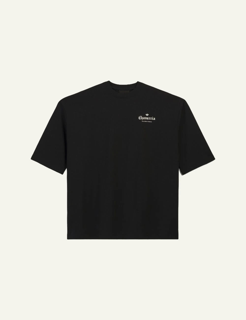 adidas Originals Chavarria logo t-shirt black oversized front flat view