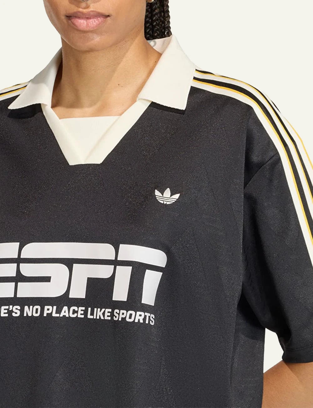 Adidas Originals football jersey black logo view