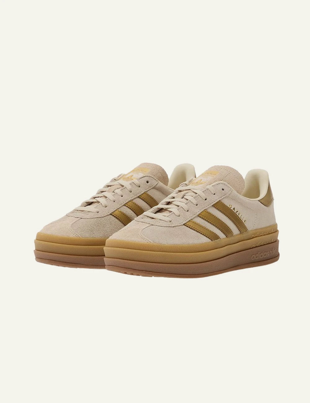 Adidas Originals Gazelle Bold W beige pair side view