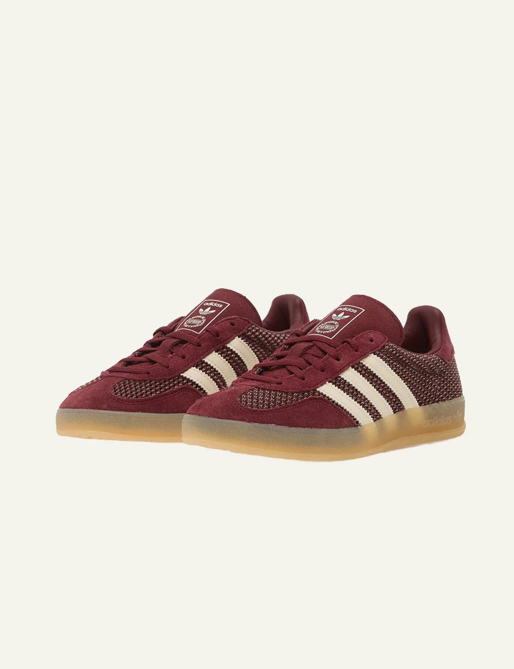 Adidas Originals Gazelle Indoor W shadow red mesh suede angled view