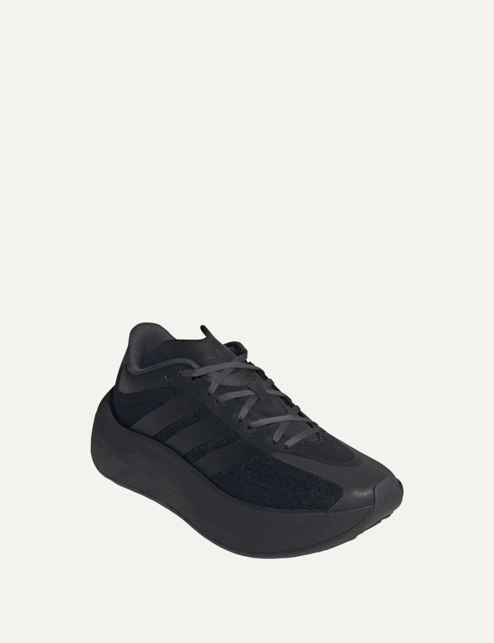 adidas Originals Hyperboost EPHR LT black sneakers with Hyperboost cushioning front angle view
