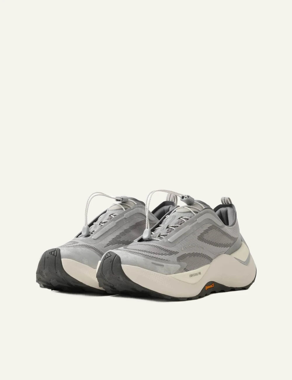 Men's adidas Originals Holo Peak sneakers in grey, off white and black angled