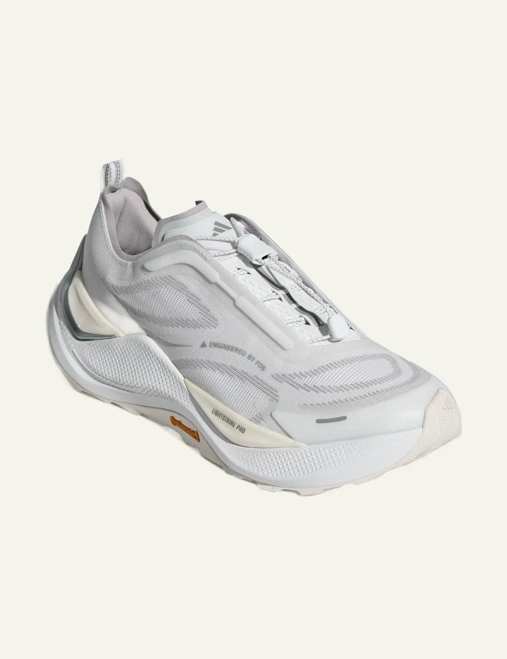 Men's adidas Originals Holo Peak sneakers in white, light grey and silver angled