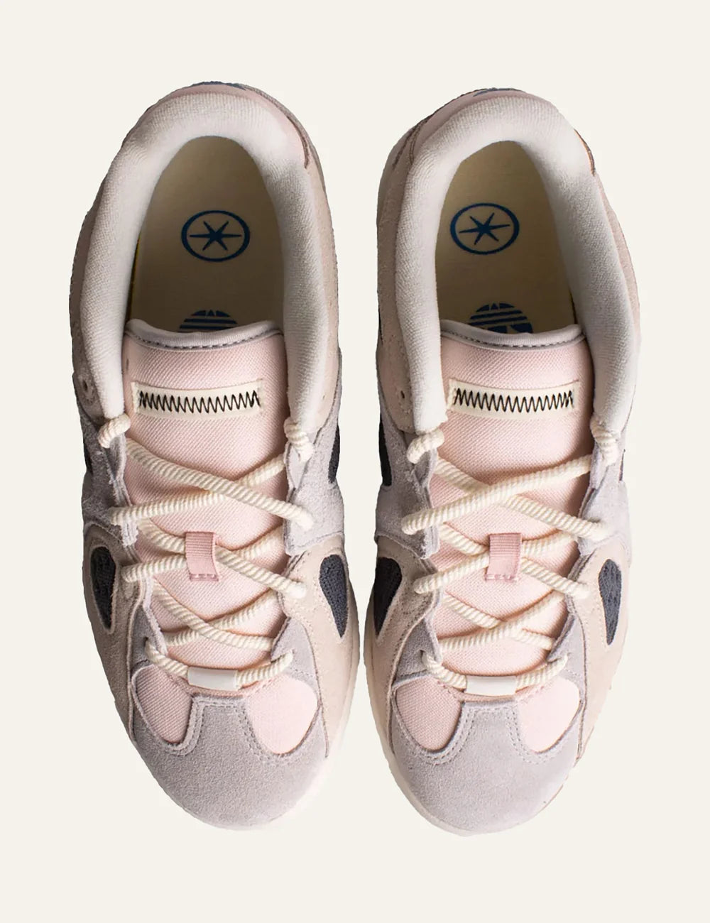 adidas Originals unisex cream grey and pink suede mesh sneakers top