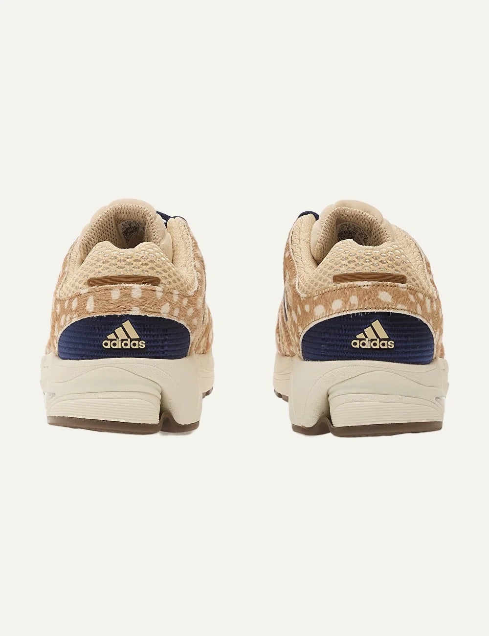 adidas Originals women Adistar Control 5 deer print beige sneakers with navy details back